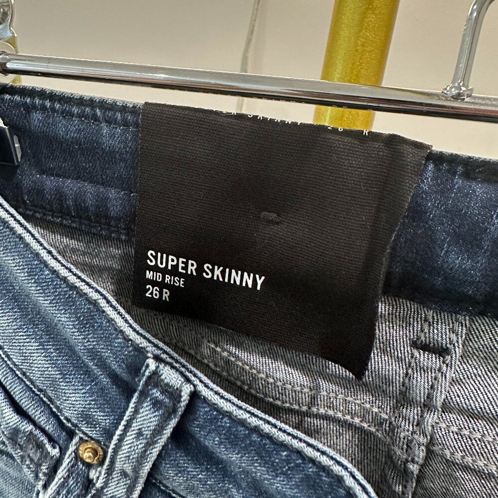 A/X Armani Exchange Women's J01 Super Skinny Jeans in Dark Blue Wash - Picture 7 of 8